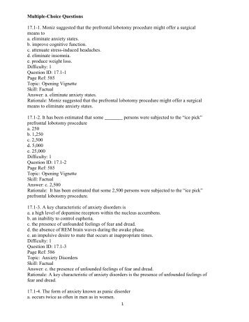 Multiple-Choice Questions 17.1-1. Moniz suggested that the ...