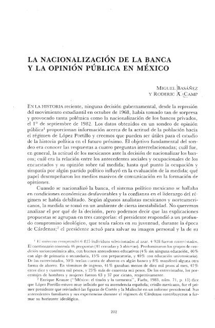 la nacionalización de la banca y la opinión pública en méxico
