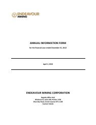 ANNUAL INFORMATION FORM ENDEAVOUR MINING CORPORATION