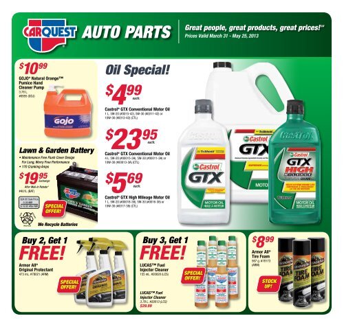 In Store Savings Carquest Auto Parts Canada