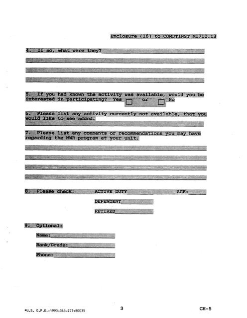 coast guard morale, welfare, recreation manual - DOT On-Line ...