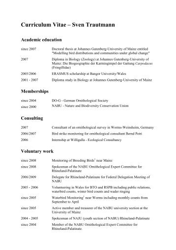 Curriculum Vitae – Sven Trautmann