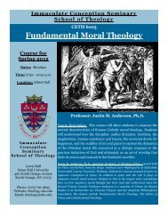 Fundamental Moral Theology - Seton Hall University