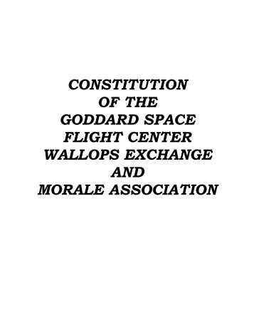 Constitution of the GSFC WEMA - NASA Goddard Space Flight ...