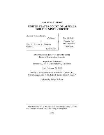 ROHIT v. HOLDER - Ninth Circuit Court of Appeals