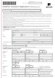 Healthier Solutions Application (FMU/Moratorium) - Aviva