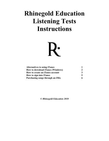 Rhinegold Education Listening Tests Instructions - Musicroom.com