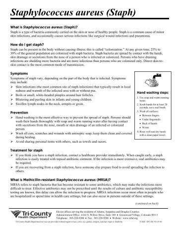 Staphylococcus aureus (Staph) - Tri-County Health Department