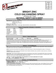 BRIGHT ZINC COLD GALVANIZING SPRAY - Anti-Seize Technology