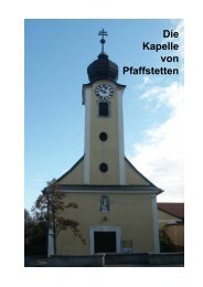 Die Kapelle von Pfaffstetten - Pfarre Ravelsbach