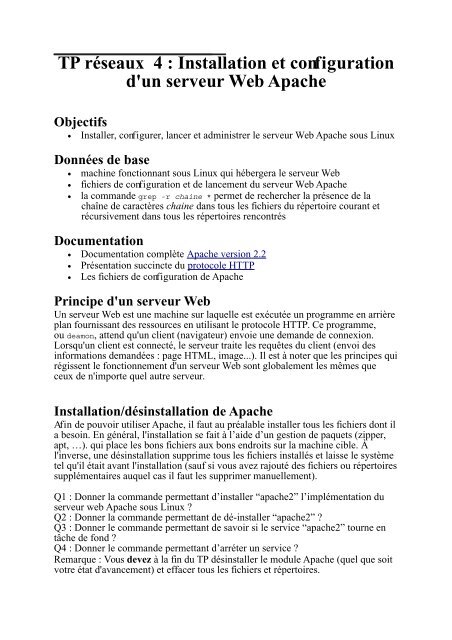 TP réseaux 4 : Installation et configuration d'un ... - Romain Raveaux