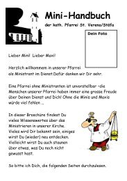 Mini-Handbuch - Pfarrei Stäfa