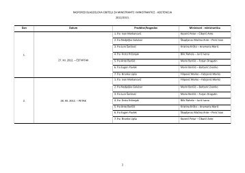 RASPORED BLAGOSLOVA OBITELJI ZA MINISTRANTE I ...