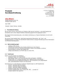 Produkt Kurzbeschreibung eks.share - eks Informatik