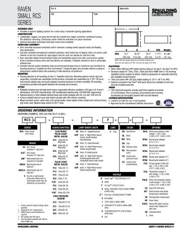 RAVEN SMALL RCS SERIES - Spaulding Lighting