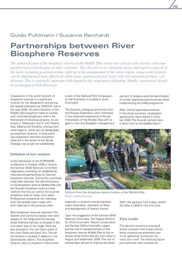 Partnerships between River Biosphere Reserves - Unesco