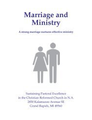 Marriage and Ministry - Christian Reformed Church