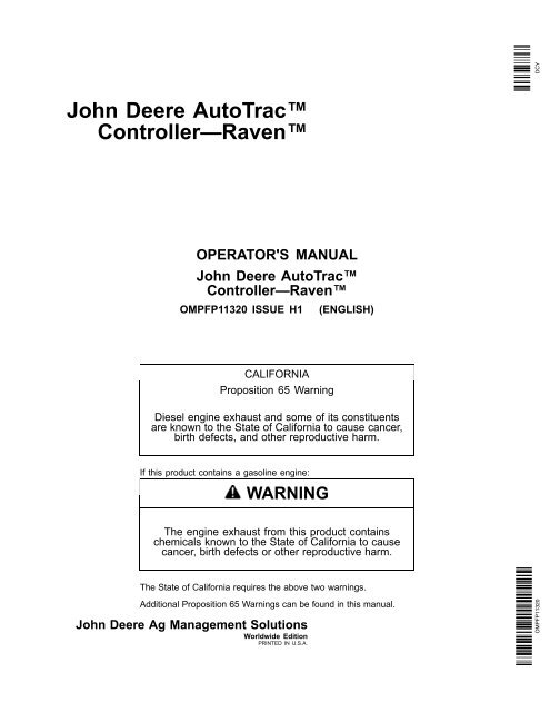 John Deere AutoTrac™ Controller—Raven™ - StellarSupport - John ...