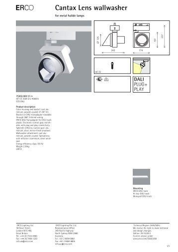 E Cantax Lens wallwasher - Erco