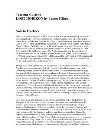 LOST HORIZON by James Hilton - Ingram Library Services