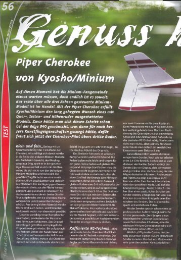 Piper Cherokee von Kyosho/Minium