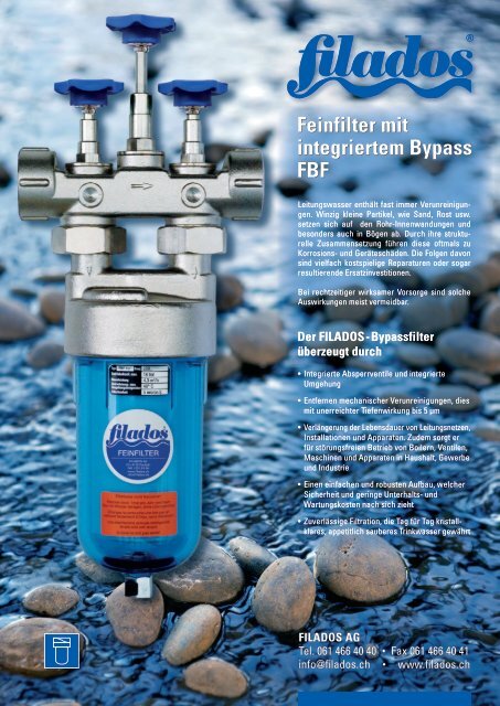 Feinfilter mit integriertem Bypass FBF Feinfilter mit ... - Filados AG