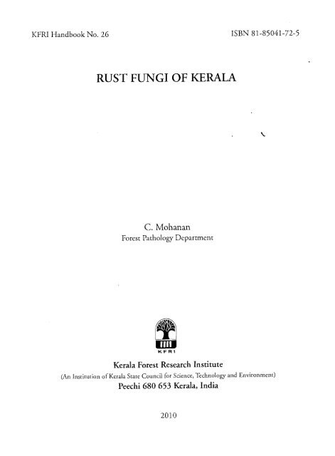 Rust Fungi of Kerala - Kerala Forest Research Institute