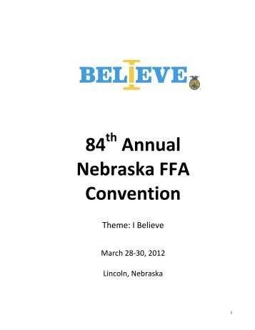 84 Annual Nebraska FFA Convention