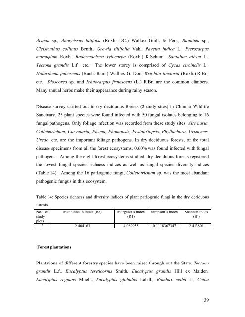 Biodiversity of Plant Pathogenic Fungi - Kerala Forest Research ...