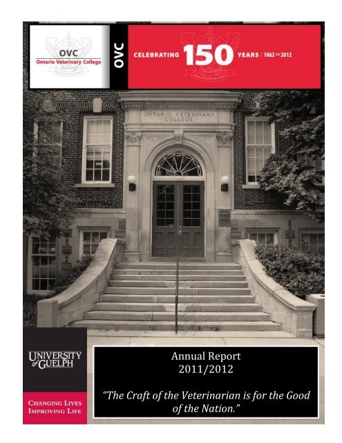 2012 Annual Report (pdf) - Ontario Veterinary College - University of ...