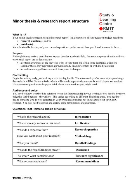 thesis report structure