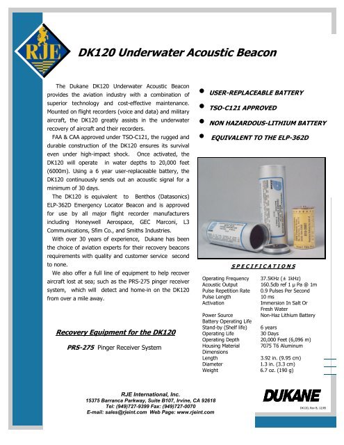 DK120 Underwater Acoustic Beacon