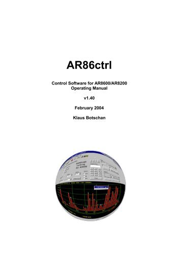 Ar86ctrl Operating Manual - home . snafu . de