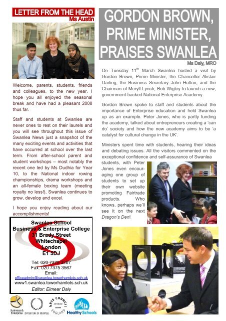 Swanlea News issue 60 - Swanlea School