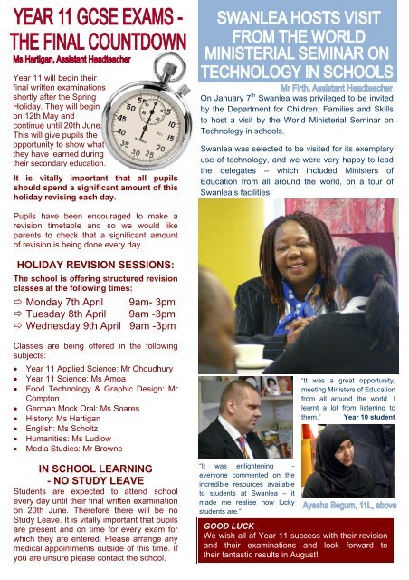 Swanlea News issue 60 - Swanlea School