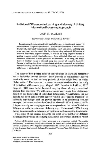 learning and memory individual differences Brasil): working memory and the learning of an individual differences perspective on memory, learning and cognition title: presentazione standard di powerpoint. learning and memory individual differences Brasil): working memory and the learning of an individual differences perspective on memory, learning and cognition title: presentazione standard di powerpoint.