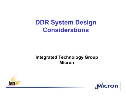 DDR Board Design - New - Micron