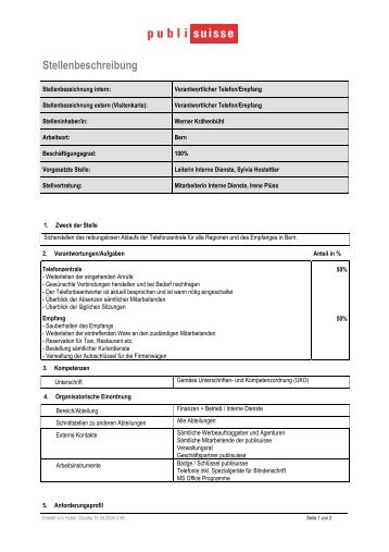 Stellenbeschreibung