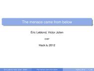 The menace came from below - Hack.lu