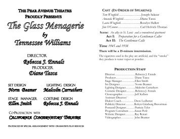 The Glass Menagerie - Mountain View - The Pear Avenue Theatre