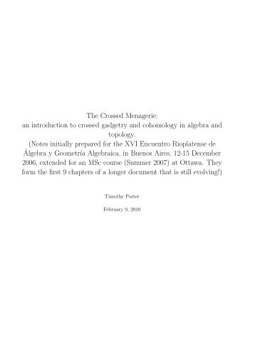 The Crossed Menagerie: an introduction to crossed gadgetry and ...