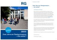 2 Jahre RG - wie weiter - Realgymnasium Rämibühl