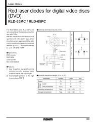 Red laser diodes for digital video discs (DVD) - datasheets