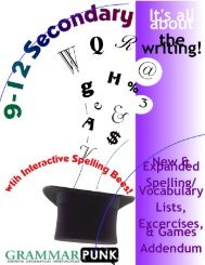 GrammarPunk™ 9 - 12 Spelling and Vocabulary Excerpt