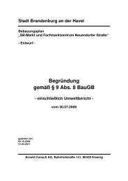 Begründung gemäß § 9 Abs. 8 BauGB - Brandenburg an der Havel