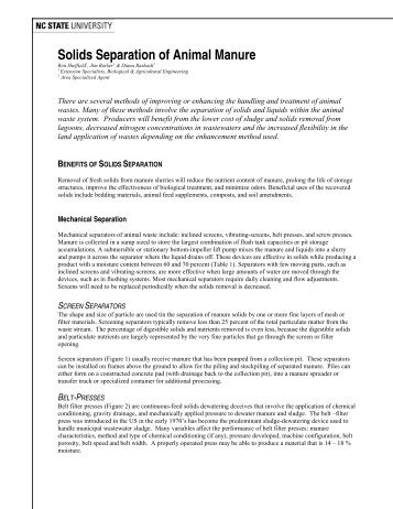 Solids Separation of Animal Manure - Biological Agricultural ...