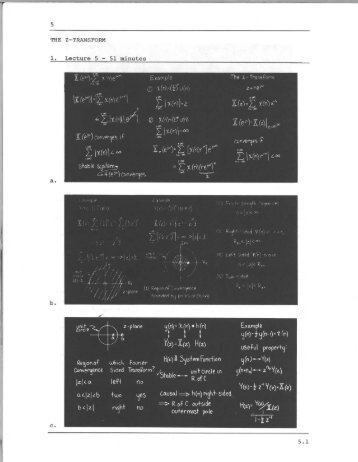 Lecture 05 The z-transform - MIT OpenCourseWare