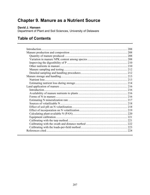 Manure as a Nutrient Source - Mid-Atlantic Water Program