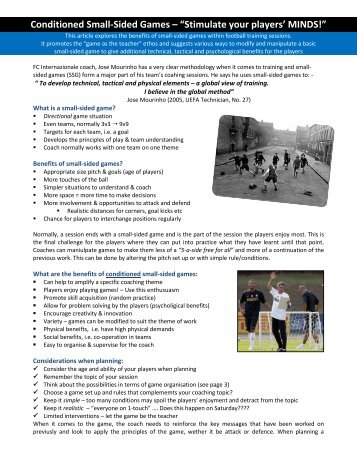 Conditioned Small-Sided Games - NFP Soccer