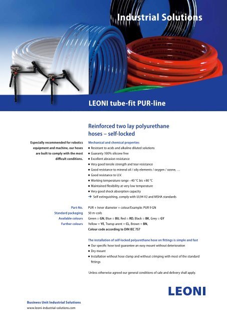 LEONI tube-fit PUR-line